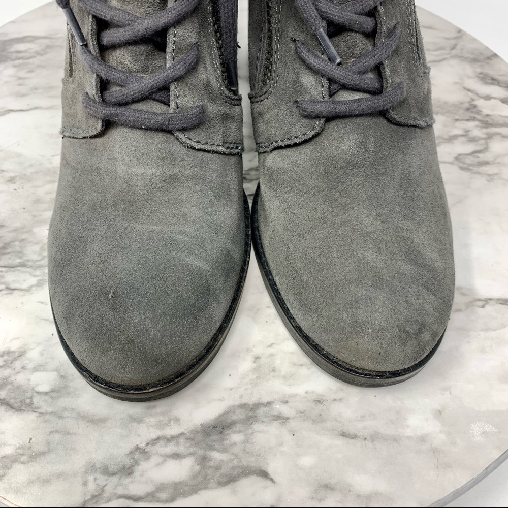 Dolce Vita Lela Lace Up Suede Combat Boots 8.5 Moto Bohemian Edgy Chunky Classic - Picture 6 of 16